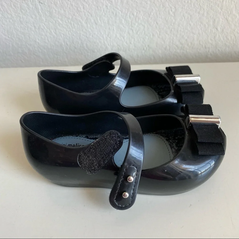 Mini Melissa + Jason Wu Mary Jane Ballet Flat with Grosgrain Ribbon Bow - Picture 11 of 13